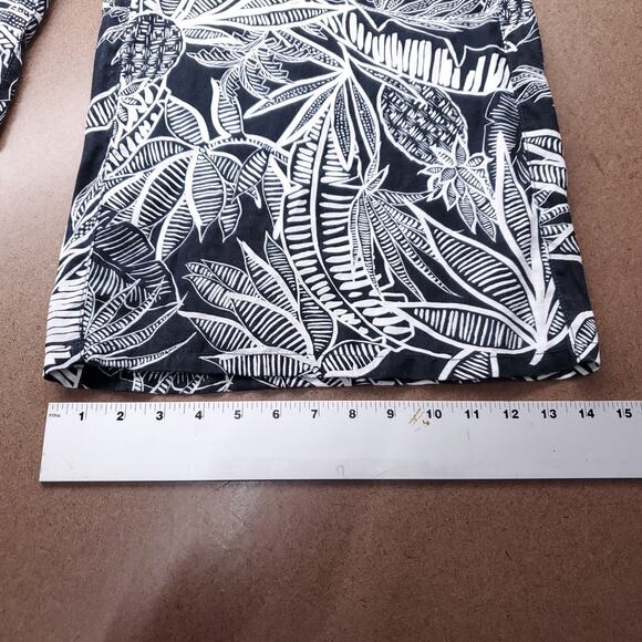 Christian Siriano Pants Women M B&W Linen Tropical Wide Leg Casual Boho Resort - Picture 8 of 10